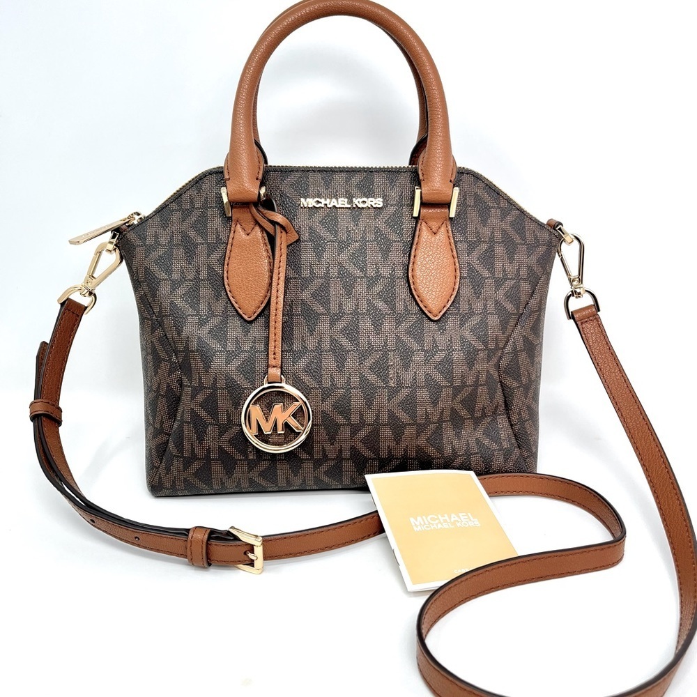 Authentic Michael Kors Coraline Medium Logo Messenger Bag In Brown
